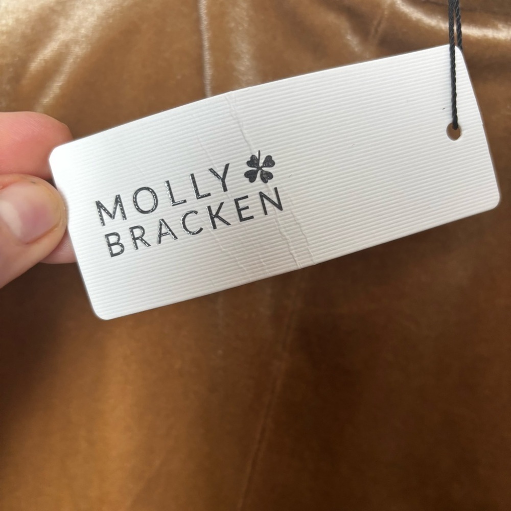 Molly Bracken Velour Blazer Single breasted Notched Lapels 2 Welt Pockets Sz S - Picture 11 of 12